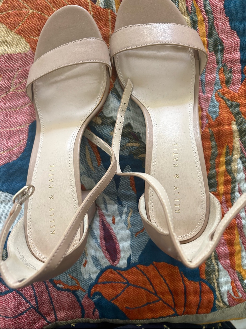 Kelly & Katie Blush Nude Ankle-Strap Heeled Sandals